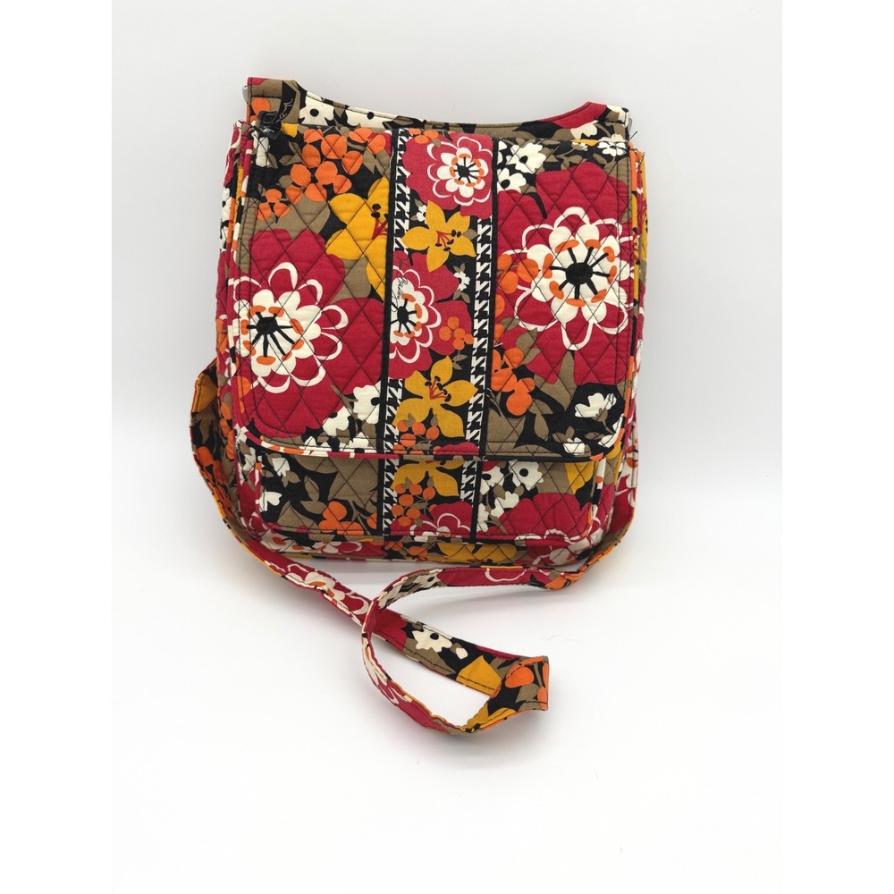 Vera Bradley Bittersweet Messenger Bag Quilted Floral Purse 12x11"